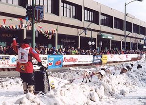 Iditarod race start in Anchorage