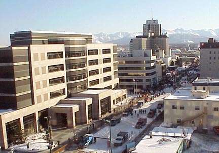 Iditarod race start in Anchorage