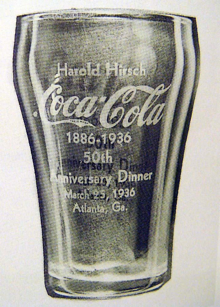 1936 Coca-Cola Anniversary Dinner Glass