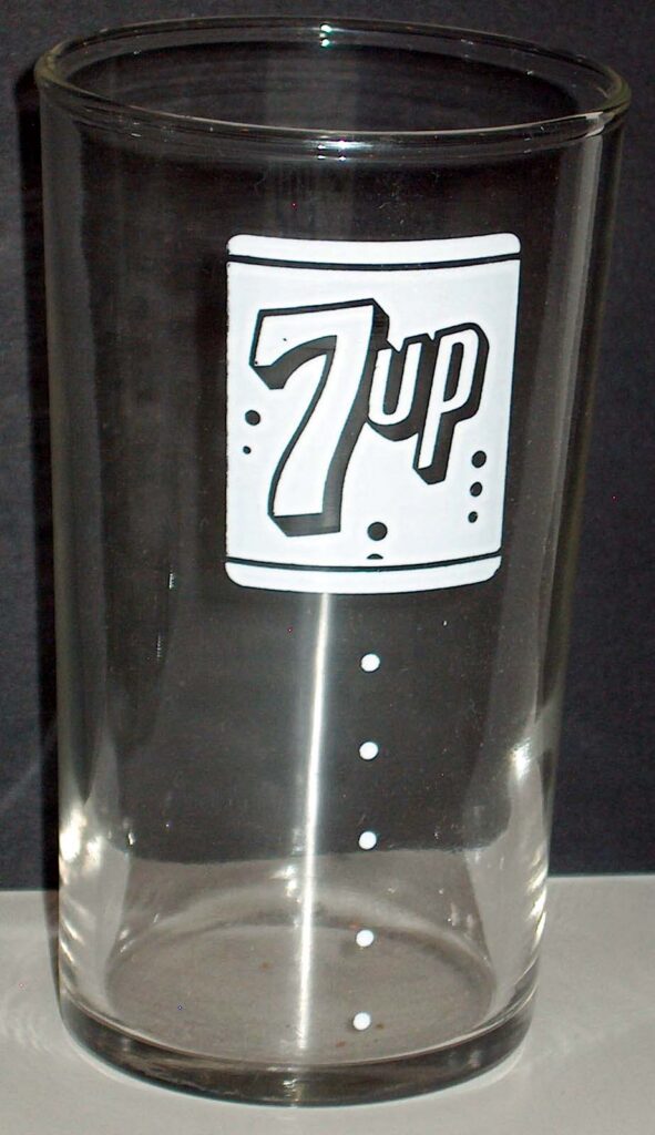 7up Syrup Line Glass – White