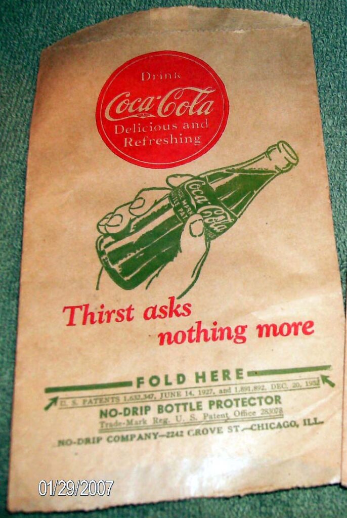 Coca-Cola No-Drip Bottle Protector – Item #23 “Thirst Asks Nothing More”