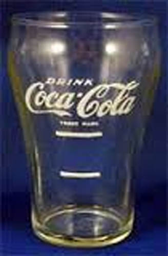Coca-Cola Double Syrup Line Glass No Reg. after Trade Mark
