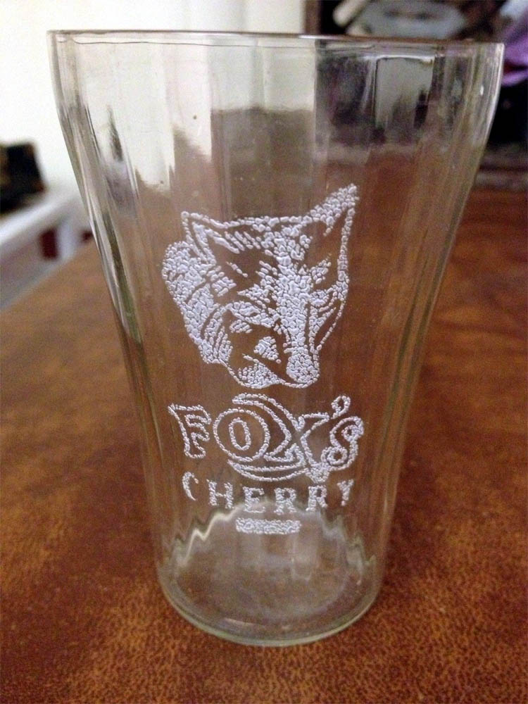 Fox’s Cherry Syrup Line Glass