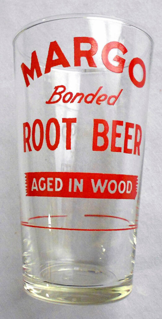 Margo Root Beer Syrup Line Glass