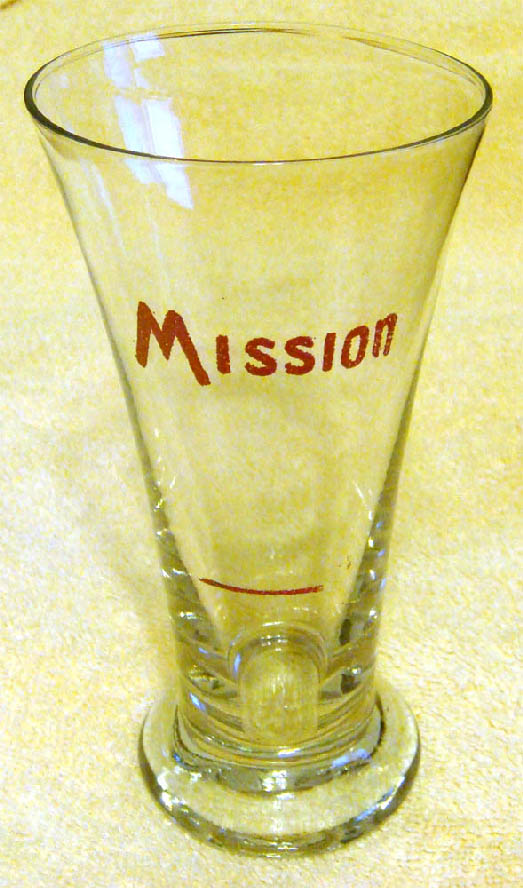 Mission Orange Variation 1 – Slanted M Font – Vertical Cone Glass