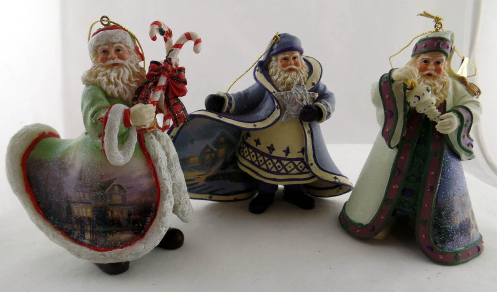 Thomas Kinkade – 3 Old World Santa Collection – #7 Sweet Memories Of Christmas Starry Winter Night Santa Warm Holiday Welcome Santa
