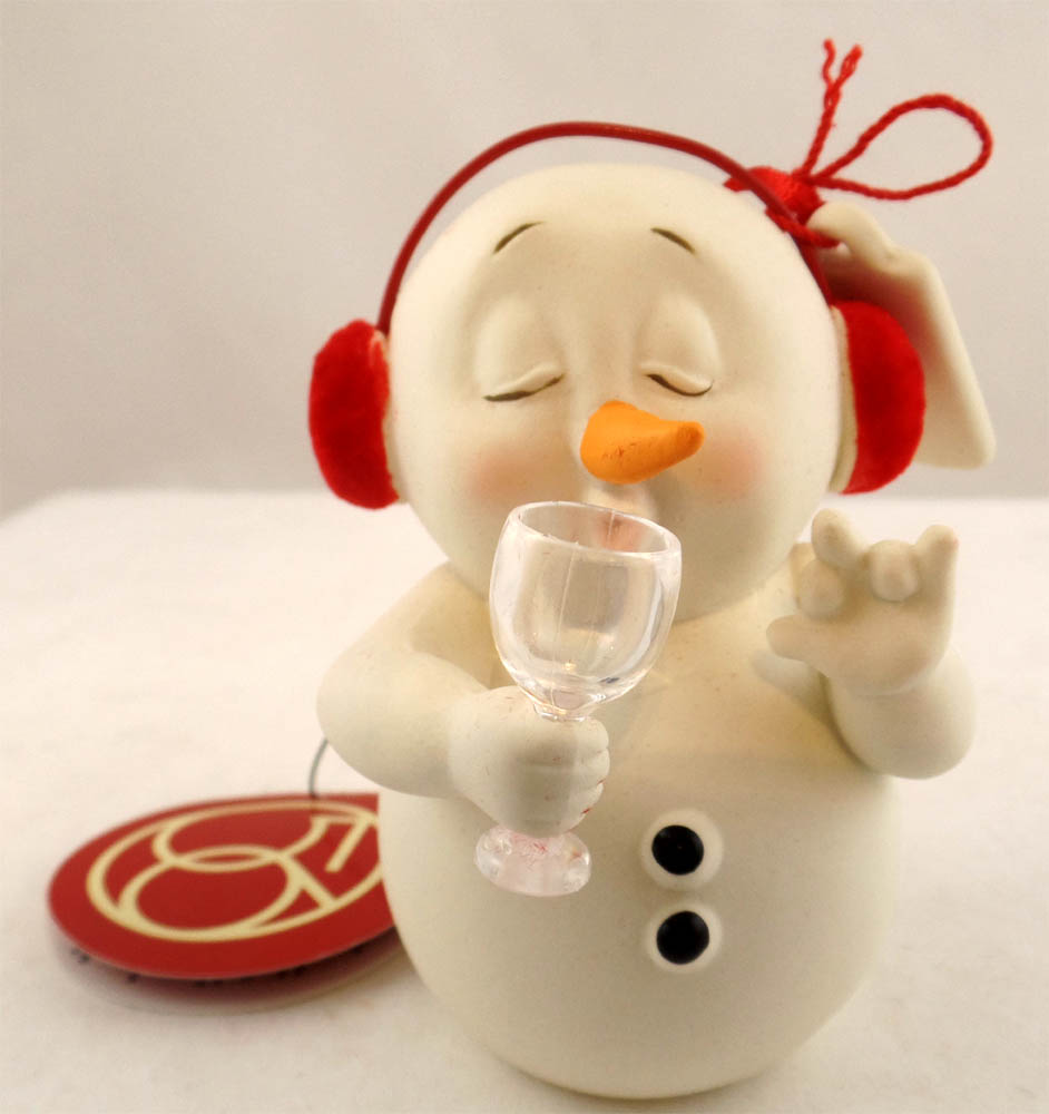 Dept 56 Snowpinion Snowman Wine Snob Ornament