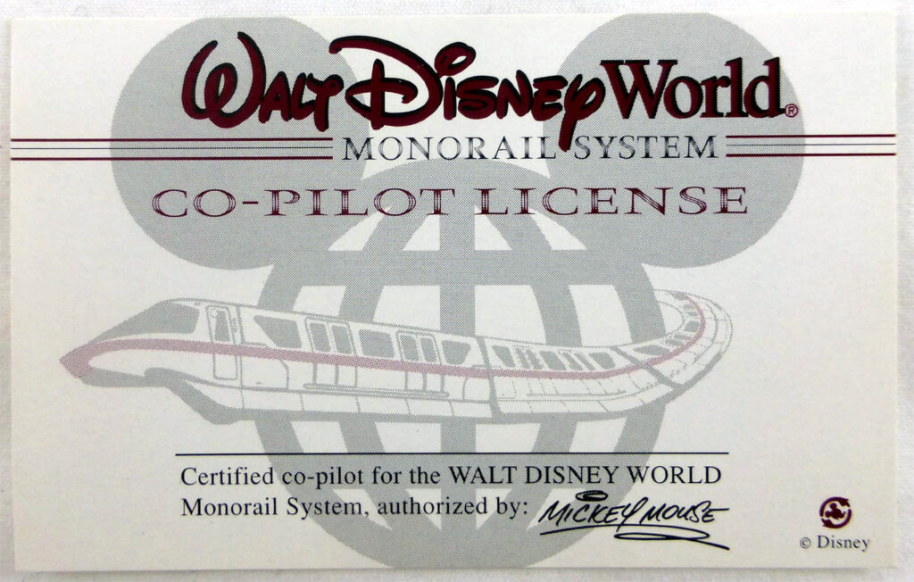 WDW Monorail Co-Pilot License